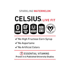 CELSIUS Sparkling Watermelon, Sugar Free Energy Drink, 12 Fl Oz (Pack of 12)