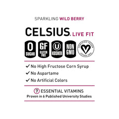 CELSIUS Sparkling Wild Berry, Sugar Free Energy Drink, 12 Fl Oz (Pack of 12)